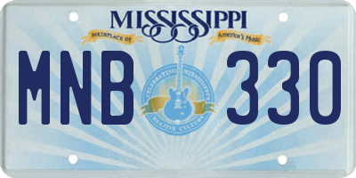 MS license plate MNB330