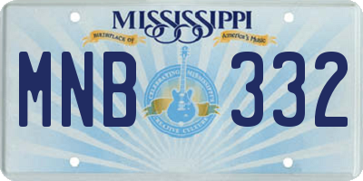 MS license plate MNB332