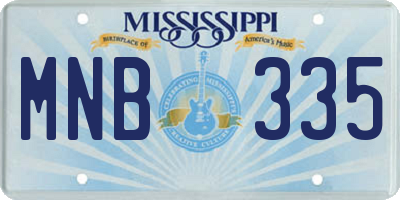 MS license plate MNB335