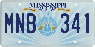 MS license plate MNB341