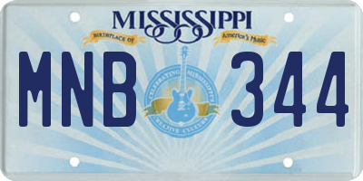 MS license plate MNB344