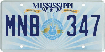 MS license plate MNB347