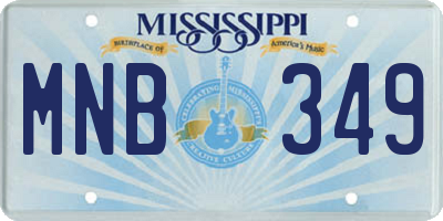 MS license plate MNB349