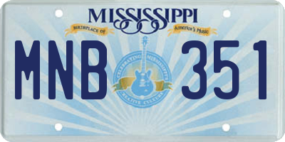 MS license plate MNB351
