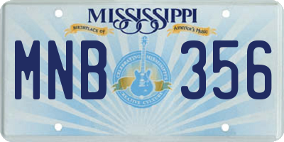 MS license plate MNB356