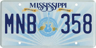 MS license plate MNB358