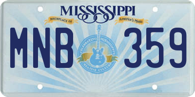 MS license plate MNB359