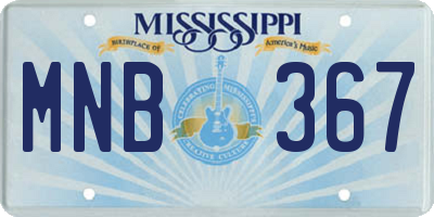 MS license plate MNB367