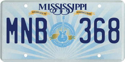 MS license plate MNB368