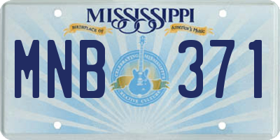 MS license plate MNB371