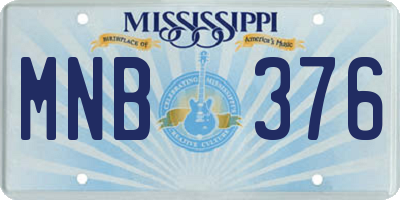 MS license plate MNB376