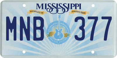 MS license plate MNB377