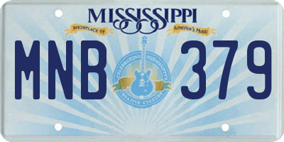 MS license plate MNB379