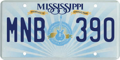 MS license plate MNB390