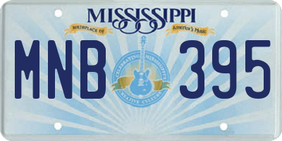 MS license plate MNB395