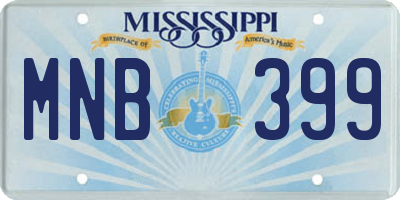 MS license plate MNB399
