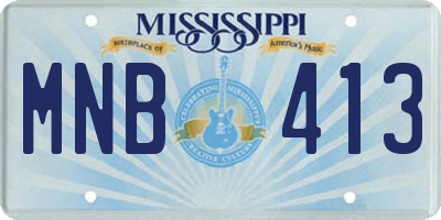 MS license plate MNB413