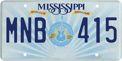 MS license plate MNB415