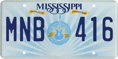 MS license plate MNB416