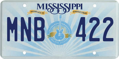 MS license plate MNB422