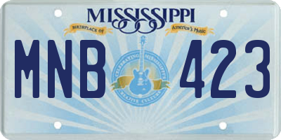 MS license plate MNB423