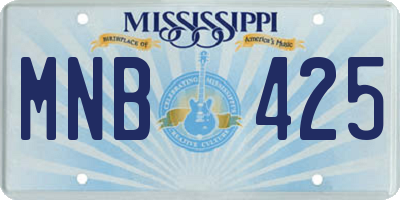 MS license plate MNB425