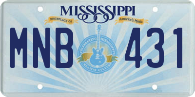MS license plate MNB431