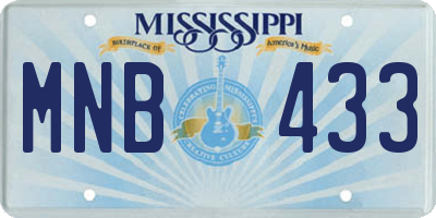 MS license plate MNB433