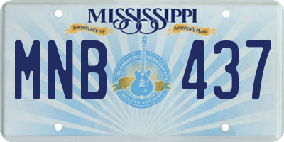 MS license plate MNB437