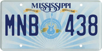 MS license plate MNB438