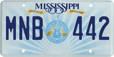 MS license plate MNB442