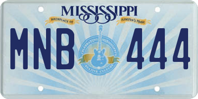 MS license plate MNB444
