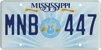 MS license plate MNB447