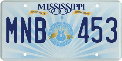 MS license plate MNB453