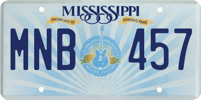MS license plate MNB457