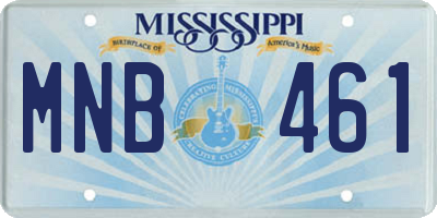 MS license plate MNB461