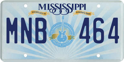 MS license plate MNB464