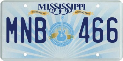 MS license plate MNB466