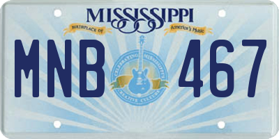 MS license plate MNB467