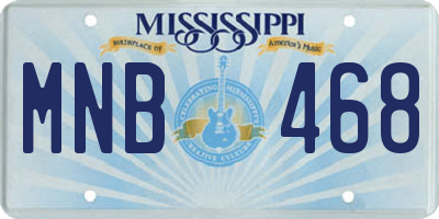 MS license plate MNB468