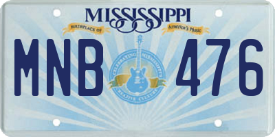 MS license plate MNB476