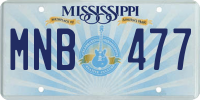 MS license plate MNB477