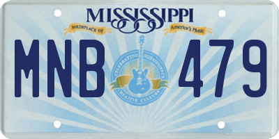 MS license plate MNB479