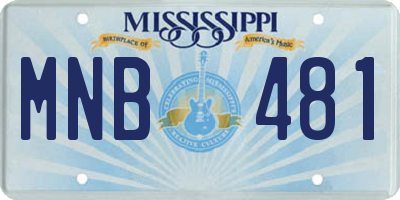 MS license plate MNB481