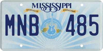 MS license plate MNB485