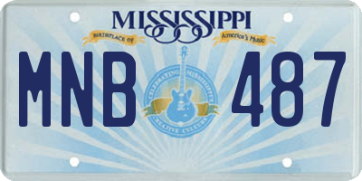 MS license plate MNB487