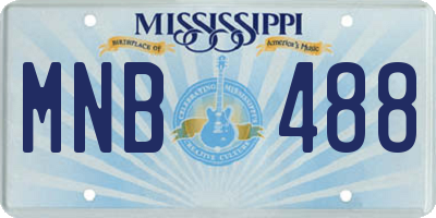 MS license plate MNB488