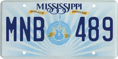 MS license plate MNB489