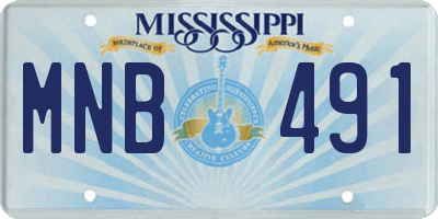 MS license plate MNB491