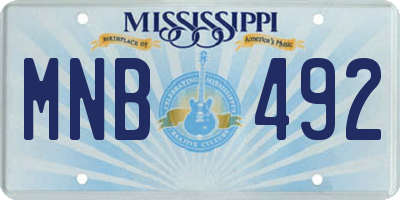 MS license plate MNB492